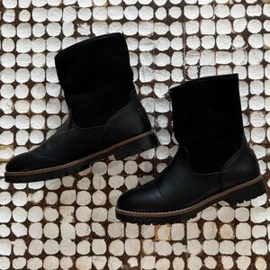 Nautica Bosun 2 Slip On Winter Ankle Boots Booties Sherpa Lined Black Size 8